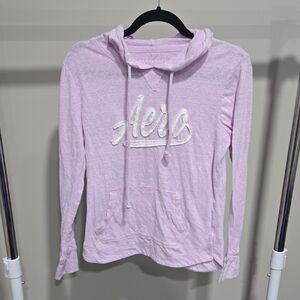 NWOT Sz M Aeropostale 2017 Lilac Purple Long Sleeved Hooded Tshirt Lightweight